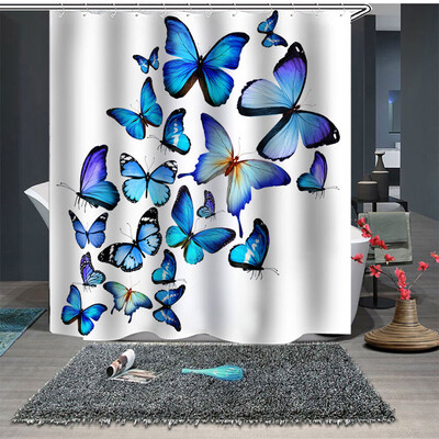 

Gobestart Popular Waterproof Shower Curtain With 12 Hooks Printed Bathroom 180x180cm