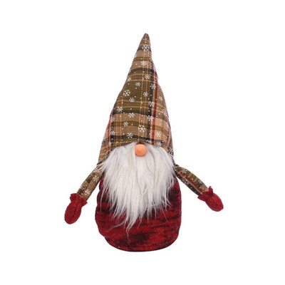 

Handmade Christmas Gnome Santa Plush Doll Tabletop Figurine Ornament Holiday Decoration Festive Gifts White Beard Christmas Deco