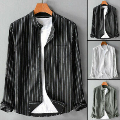 

US Autumn Fashion Mens Casual Dress Slim Fit Shirt Long Sleeve Shirts Tops Tee