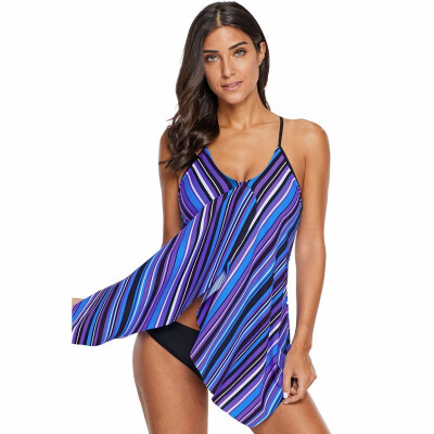 

Womens Swimwear V-neck striped camisole single Swimwear top