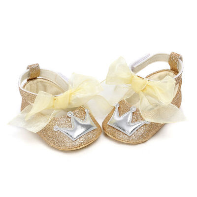 

Infant Baby Girls Shoes Soft Sole Non-Slip Crown Princess Shoes First Walkers