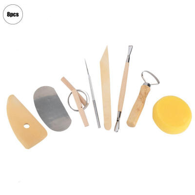 

Greensen 8Pcs Ceramic Pottery Crafts Tools Set Clay Sculpting Carving Modeling DIY Kit