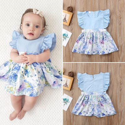 

HOT Newborn Toddler Baby Girl Sleeveless Princess Floral Party Dresses Sundress