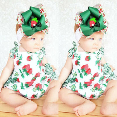 

Newborn Baby Girl Romper Jumpsuit Bodysuit Infant Headband Clothes Outfits Set Z