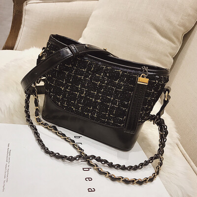

Bag female 2019 new ins super fire Korean fashion wool casual wild chain shoulder slung wandering bag