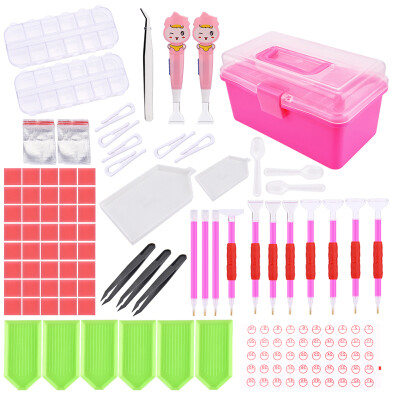 

117Pcsset Diamond Painting Pen 5D LED Cross Stitch Tools Kit Glue Stickers Diy Tool