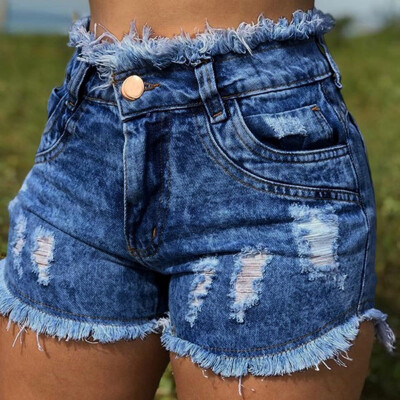 

〖Follure〗Summer Women Fashion Pocket Hole Jeans Female High Waist Sexy Shorts