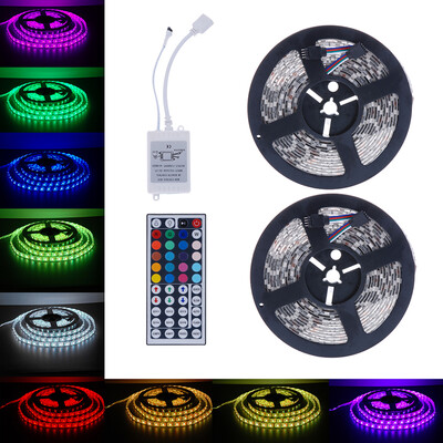 

Gobestart 10M 5050 SMD RGB 2X5M 600LEDs LED Light Strip 44 Key IR Remote Controller