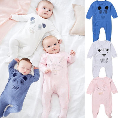 

Infant Baby Girl Boys Daddy Mummy Babygrow Sleepsuits Pajamas Romper Bodysuit