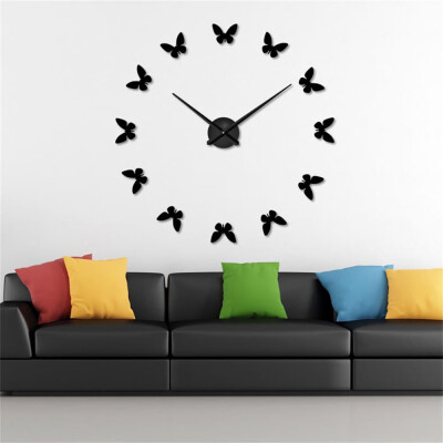 

〖Follure〗Modern Large 3D DIY Mirror Surface Art Wall Clock Sticker Home Office Room Decor