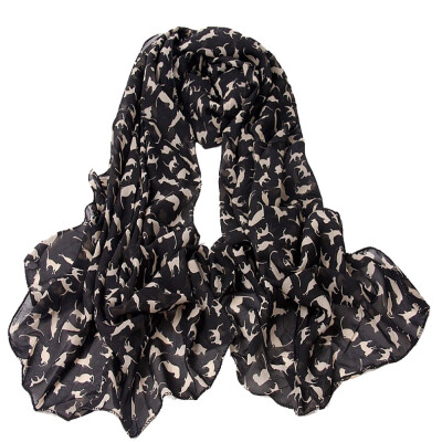 

Gobestart Fashion Women Little Cat Long Soft Wrap Scarf Shawl Scarf