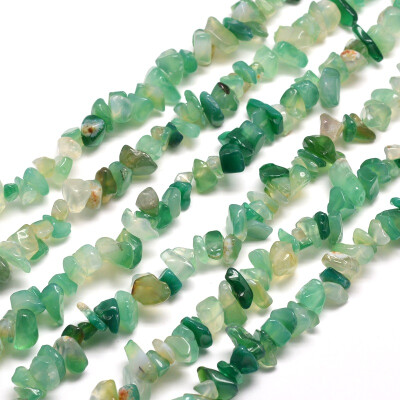 

Natural Green Onyx Agate Chip Bead Strands Dyed & Heated 58x58mm Hole 1mm about 315