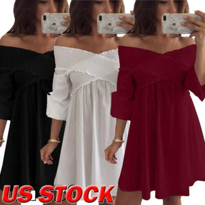 

Womens Off Shoulder Long Sleeve Bodycon Evening Cocktail Party Long Dress