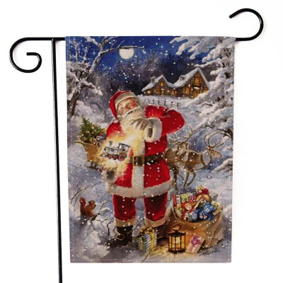 

Tailored Christmas Garden Flag Santa Claus Double Sided Banner Outdoor Lawn Decor Flag