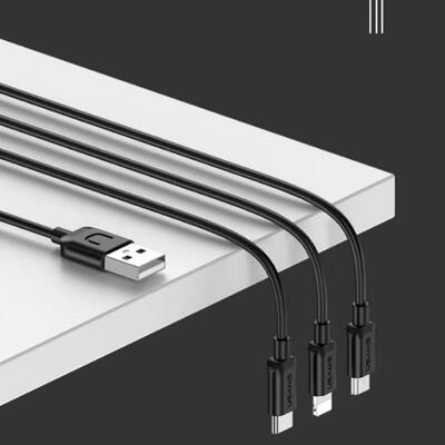 

USAMS Universal 3-in-1 Data Cable USB To Lightning Micro USB Type-C Charging Cable Line For IPhone Android Phone-12m