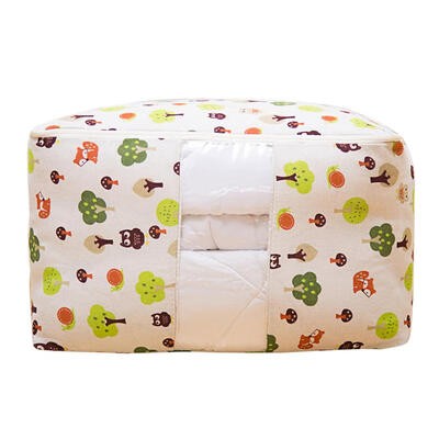 

Cotton Linen Portable Quilt Storage Bag Clothing Bedding Blanket Organizer