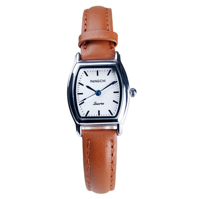 

Pengzhi belt type student watch male small dial watch female square watch boy simple quartz watch wine barrel shape