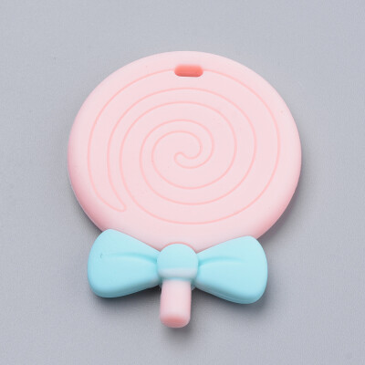 

Food Grade Environmental Silicone Big Pendants Chewing Pendants For Teethers DIY Nursing Necklaces Making Lollipop LightSalmon