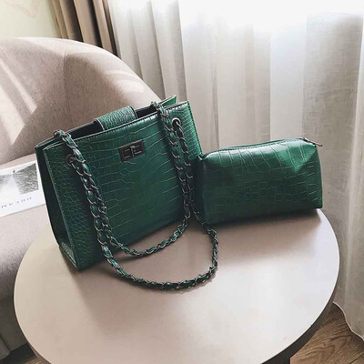 

Tailored Fashion Women Crocodile Pattern Mother Bag Shoulder Bag Chain Handbag Messenger