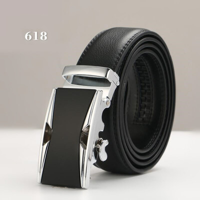 

Brand Fashion Automatic Buckle Genuine Leather Strap Belts For Men Top Quality Automatic Buckle black Belts luxury designer belt