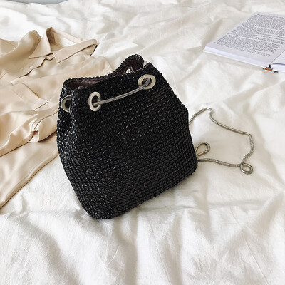

Internet celebrity foreign gas bag summer chic new 2019 trendy Korean version of 100 rimmed bucket bag chain slanted womens bag