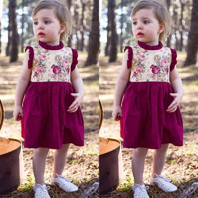 

Toddlers Infant Baby Kids Sleeveless Floral Dress Sister Matching Outfits