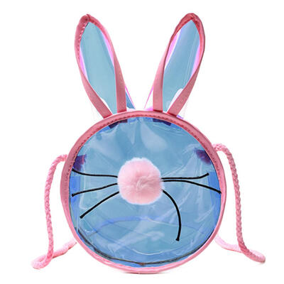 

Round Laser Clutch Women PVC Bowknot Decor Ear Shoulder Messenger Handbag
