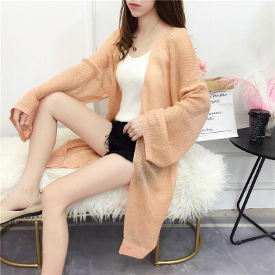 

Autumn Plus Size Sweater Long Loose Cardigan Women Long Sleeve Loose Thin Sweaters Solid Color Jumper Clothing Tops