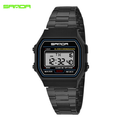 

SANDA 405 Ultra-thin 9mm Sport Watch Men Electronic LED Digital Wrist Watches Waterproof Clock Calendar Watch for Male