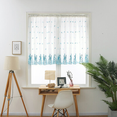 

Toponeto Leaves Sheer Curtain Tulle Window Treatment Voile Drape Valance 1 Panel Fabric