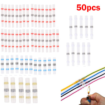 

〖Follure〗50PCS Solder Sleeve Heat Shrink Butt Waterproof 26-10 AWG Wire Splice