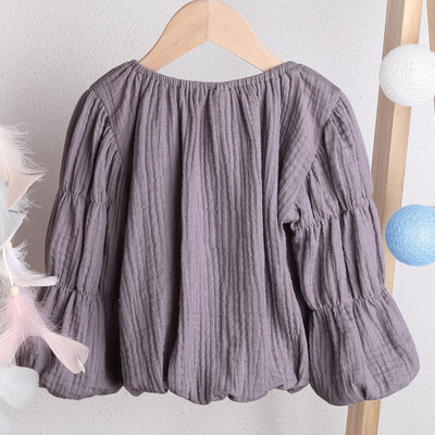 

Toddler Kids Baby Boy Girl Solid Puff Sleeve T shirt Tops Clothes Outfits
