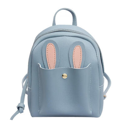 

PU Leather Rabbit Ear Backpack College Girl Shoulder Bag Women School Bags