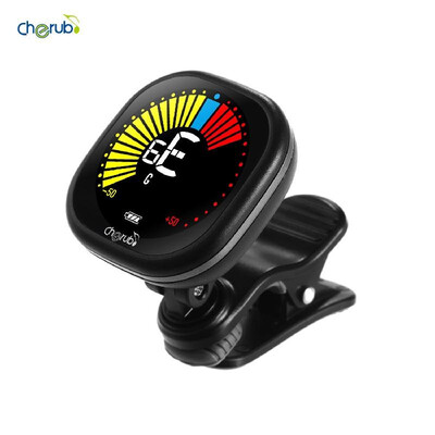 

Cherub WST-670 Rechargeable Clip-on Guitar Tuner LCD Color Display for Chromatic Guitar Ukulele Violin Built-in Battery with USB C