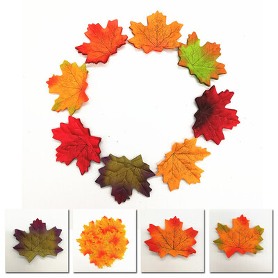 

Pack Of 100 Artificial Maple Leaf Garland Silk Autumn Fall Leaves Garden Décor