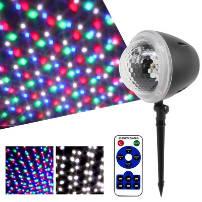 

AC85-240V 5W 4 LEDs Snowflake Projector Stage Light Lighting Fixture with Remote Control Speed Adjustable Timer Time Setting Timin