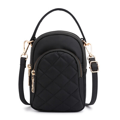 

Mini Lingge mobile phone bag tide nylon shoulder diagonal bag change key bag canvas bag