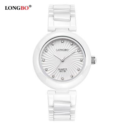 

LONGBO European&American fashion true ceramic womens watch printing dial fashion watch quartz waterproof ladies wat