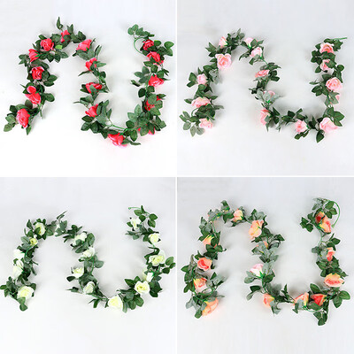 

190cm Artificial Rose Garland 16 Head Flower Vine Plant Wedding Party Decoration