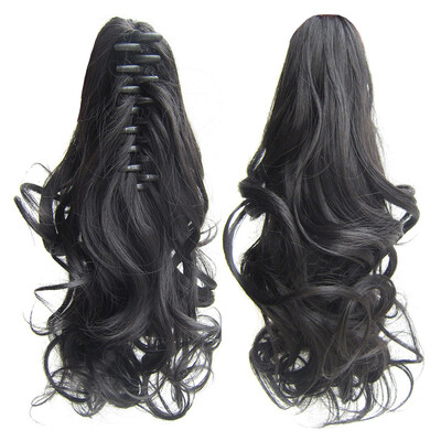 

Gobestart Long Hair Bun Wig PonyTail Matte High Temperature Silk Fiber Claw Clip 17 Inch