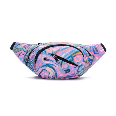 

2019 New Style Print Zipper Sports Fanny Belly Waist Bum Bag Fitness Running Jogging Cycling Belt Pouch Pack