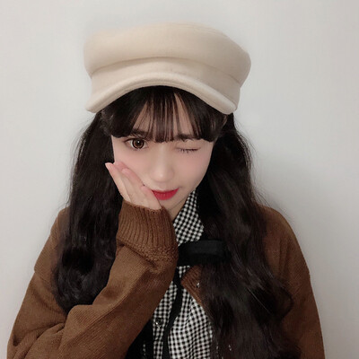 

Red Hat Children FallWinter Wool Octagon Hat Leisure Joker Cap Korean Youth New Beret Wholesale