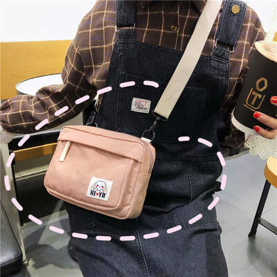 

Korean version of ins soft girl single shoulder canvas bag retro students in the Japanese department of the original slant carry b