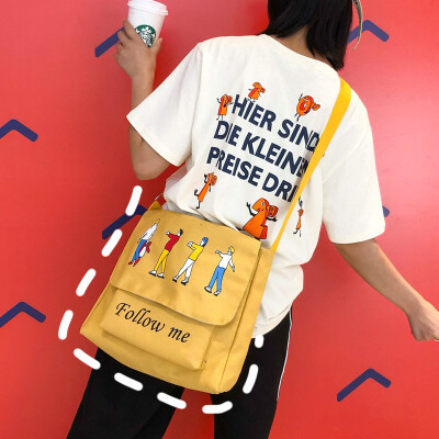 

Ins canvas bags for high school students in Korean edition of Japanese Department