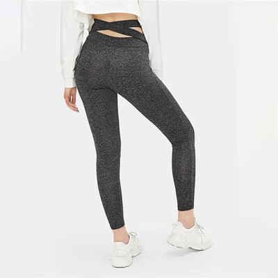 

Women Pants High Waist Elastic Yoga Tight Sports Casual Skinny Solid Trousers