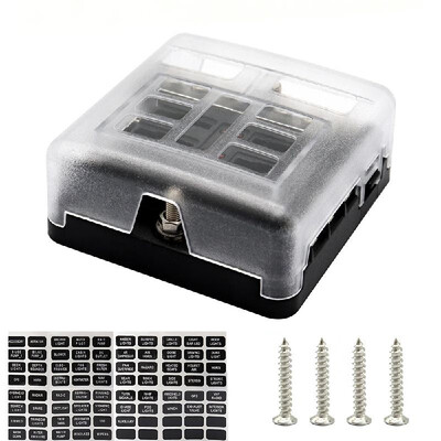 

6-Way LED Blade Fuse Box with Negative Bus Bar Car Automotive Marine 12V Confuence Line