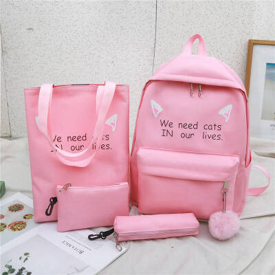 

Junior high school schoolbag ladies Korean version high school pupils 3-4-5-6 grade cute cartoon shoulder bag ladies canvas