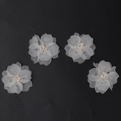 

Greensen 4pcs 2-Layer Camellia Flower Patch Handmade Sewing Sticker DIY Shoes Bags Clothing Accessories