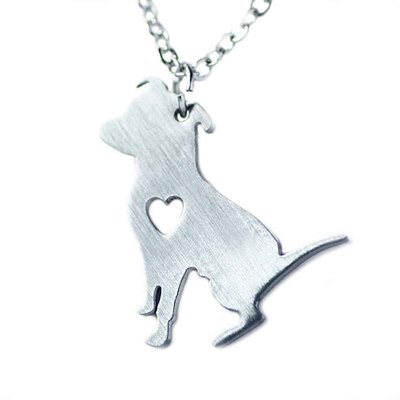 

New Fashion Cute Dog Pendant Necklace Box Chain Bulldog Hollow Heart Necklaces