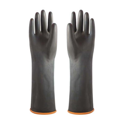 

Latex Two-tone Heavy Duty Gloves Chemical Resistant Rubber Acid Oil Gloves